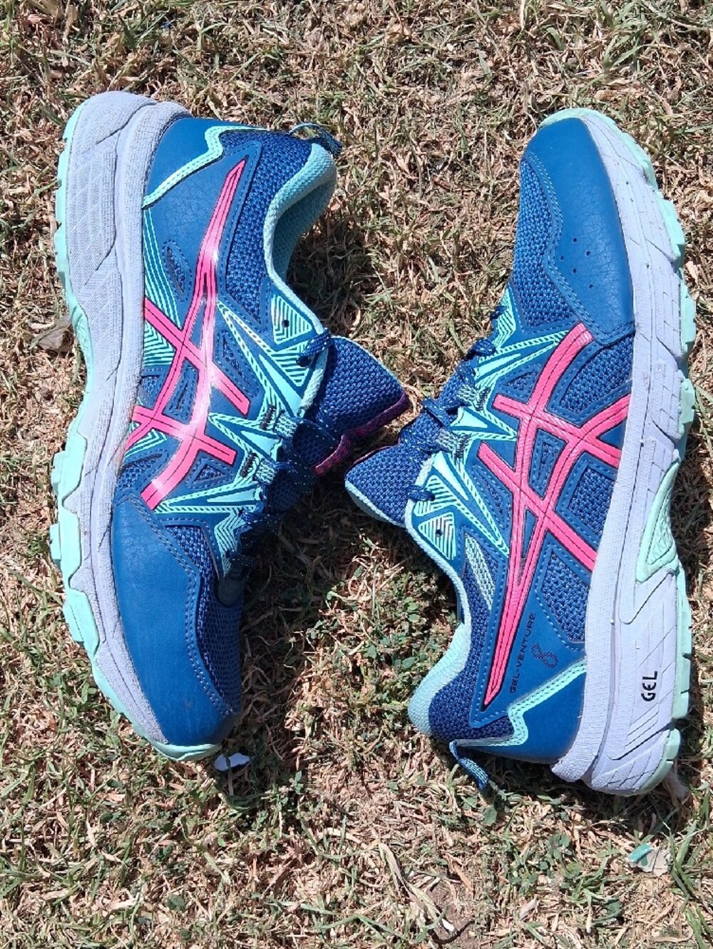 ASICS Gel Venture 8 Women's Blue Shoes with Pink Accents - Picture 5 of 12
